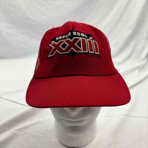 Vintage 1988 Unisex Trucker Cap Red Super Bowl XXIII Mesh One Size - Picture 3 of 11